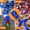 Stars Printed Grosgrain Ribbon 5 Yards 1 Inch - Blue Solid Grosgrain Ribbon with White Stars -Perfect for Crafts - DIY Hair Accessories - Bows - Sewing - Gift Wrapping